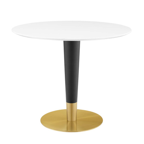 Zinque 36" Dining Table EEI-5117-GLD-WHI