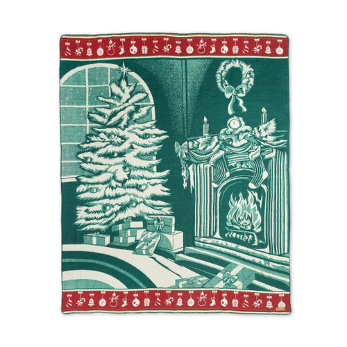 Queen Size Ultra Soft Green Christmas Handmade Woven Blanket (383066)