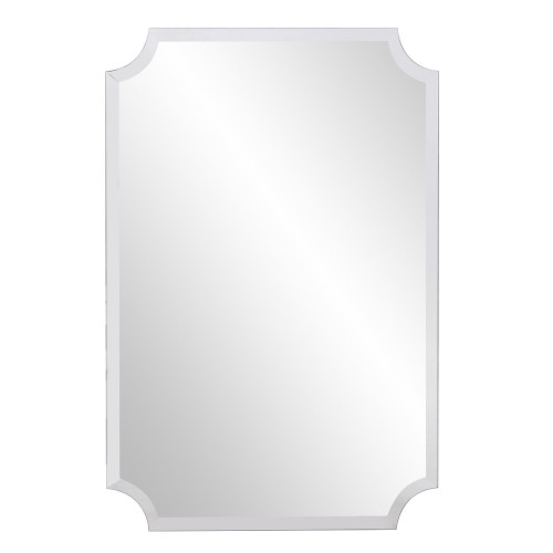 Minimalist Rectangle Mirror With Beveled Edge And Scalloped Corners (383712)