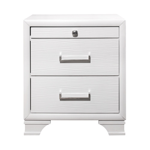 White Nightstand With 3 Drawers (384057)