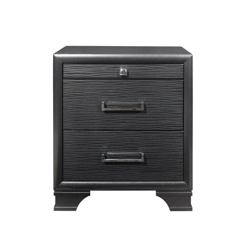 Grey Nightstand With 3 Drawers (384061)