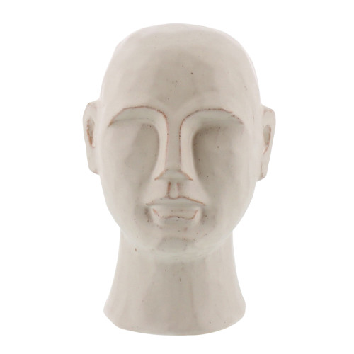 8" Matte White Ceramic Bust Decorative Sculpture (384115)