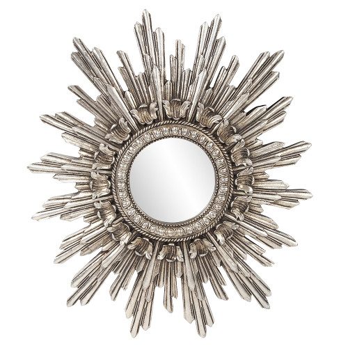 Oval Shaped Antique Silver Leaf Finish Mirror (384176)