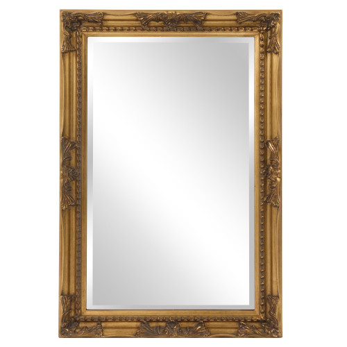 Rectangular Antique Gold Finish Wood Frame Mirror (384182)