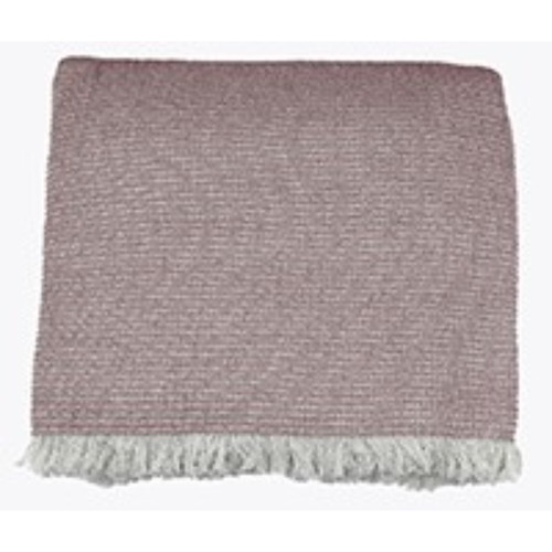 Soft Pink Cotton Chambray Waffle Weave Throw Blanket (384429)