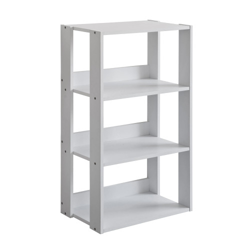 White Open Style Three Shelf Bookcase (384435)