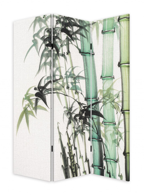 3 Panel Reversible Bamboo Art Room Divider Screen (384580)