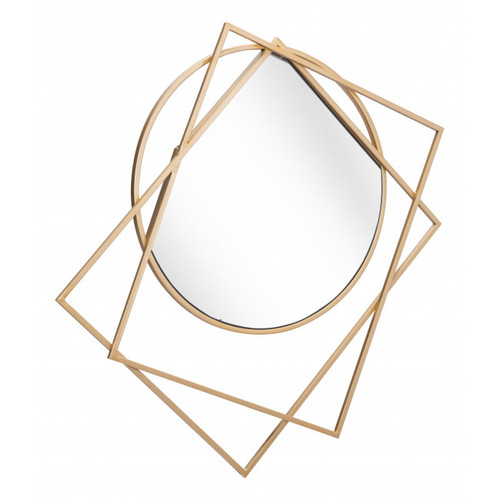Geometric Overlaps Gold Finish Wall Mirror (385471)