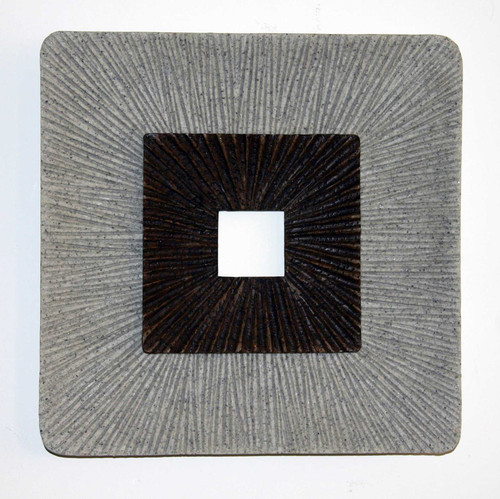 1" X 19" X 19" Brown & Gray, Enclave Square, Ribbed - Wall Art (274775)