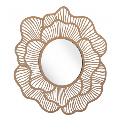 Flower Lines Gold Finish Wall Mirror (385473)