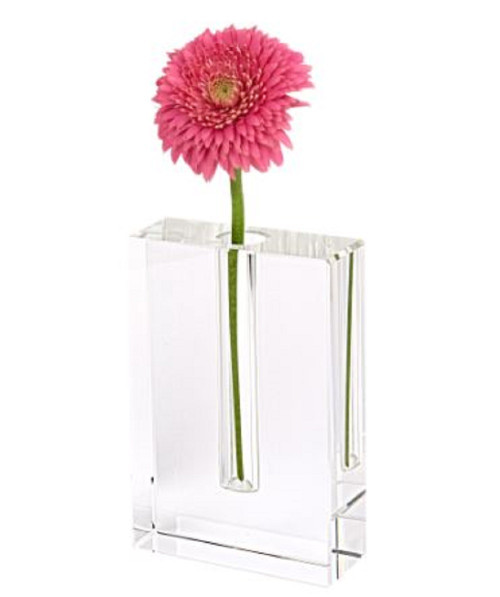 Modern Clear 6" Block Optical Crystal Vase (386772)