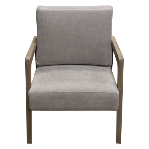 Blair Accent Chair In Grey Fabric With Curved Wood Leg Detail By Diamond Sofa BLAIRCHGR