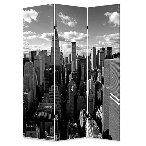 1" X 48" X 72" Multi-Color, Wood, Canvas, New York Skyline - Screen (274621)