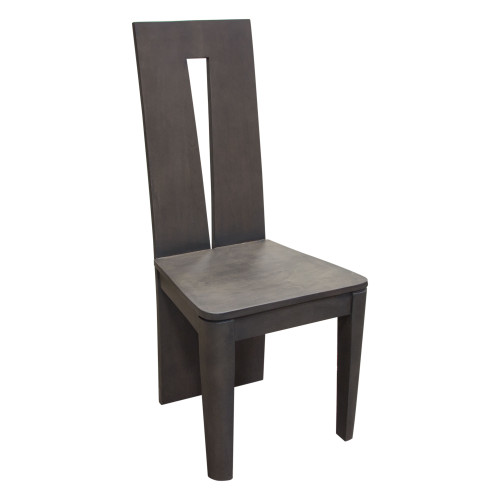 Motion 2-Pack Solid Mango Wood Dining Chair In Smoke Grey Finish W/ Silver Metal Inlay By Diamond Sofa MOTIONDCGR2PK
