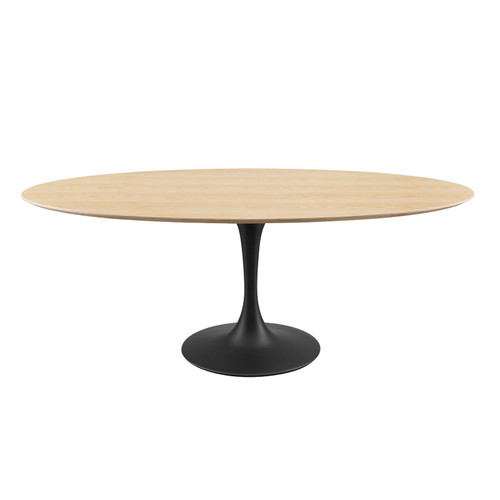 Lippa 78" Wood Oval Dining Table EEI-4888-BLK-NAT