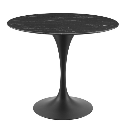 Lippa 36" Artificial Marble Dining Table EEI-4868-BLK-BLK