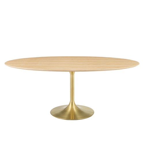 Lippa 78" Oval Wood Dining Table EEI-5527-GLD-NAT