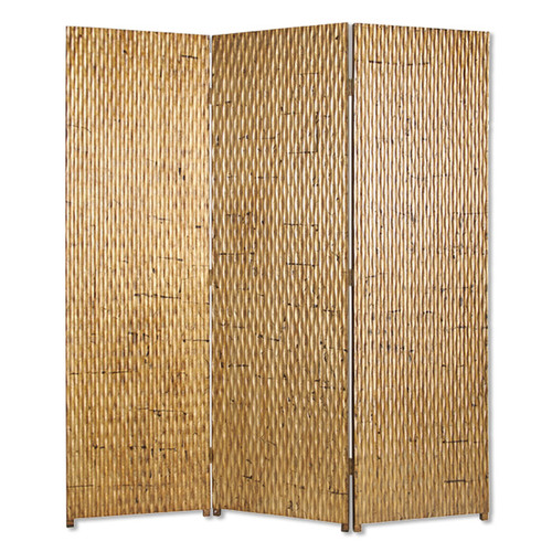1" X 63" X 72" Gold, Wood, 3 Panel - Screen (274902)