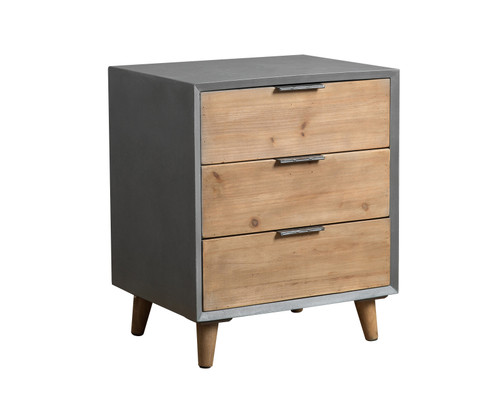15.7" X 19.7" X 23.6" Gray, 3 Drawer, Loft Wooden - Cabinet (277064)