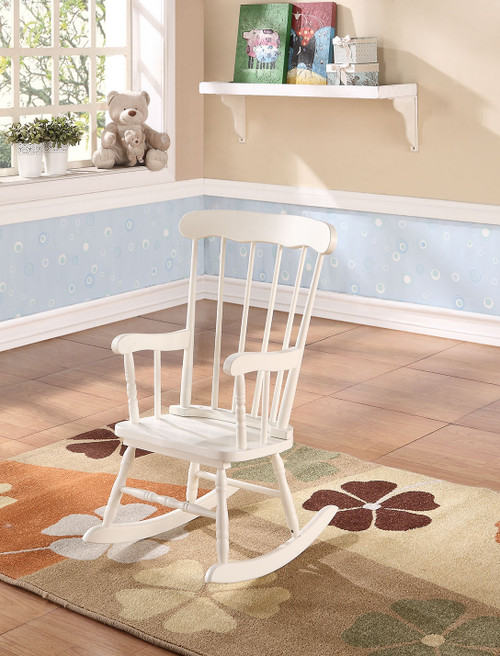 Tall White Wooden Rocking Chair For Children (285706)