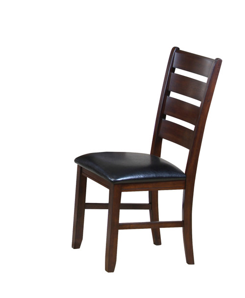 Urbana Side Chair (Set-2), Black Pu & Cherry (285840)
