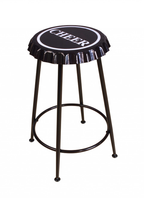 17" X 17" X 24" Black Metal Tube Stool (286234)