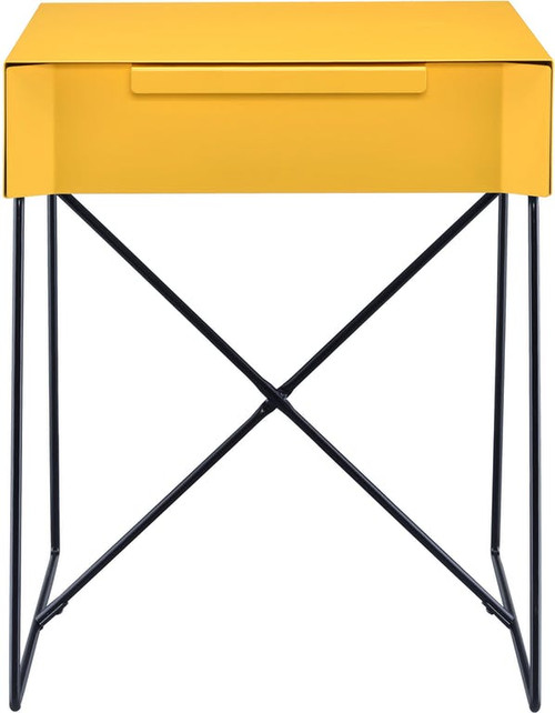 18" X 15" X 22" Yellow Metal End Table (286369)