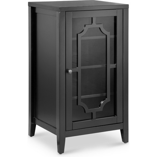 18" X 16" X 33" Black Accent And Wine Cabinet (286653)