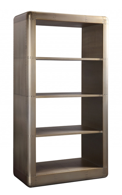 20" X 39" X 75" Gold Aluminum Engineered Wood Bookcase (348664)