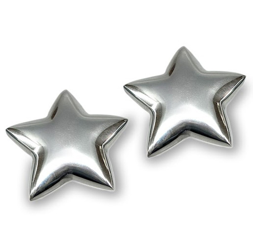 4.5" X 4.5" X 1" Buffed Large Paperweight - Star Set Of 2 (354583)