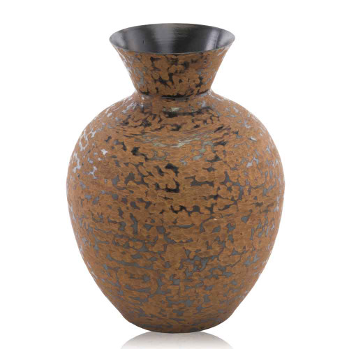 8" X 8" X 11.5" Brown/Faux Leather - Vase (354683)