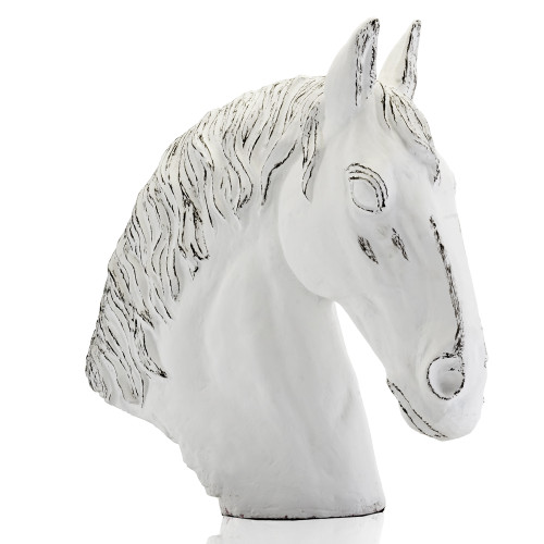 9" X 18" X 23" White, Ceramic - Stallion Bust (354868)