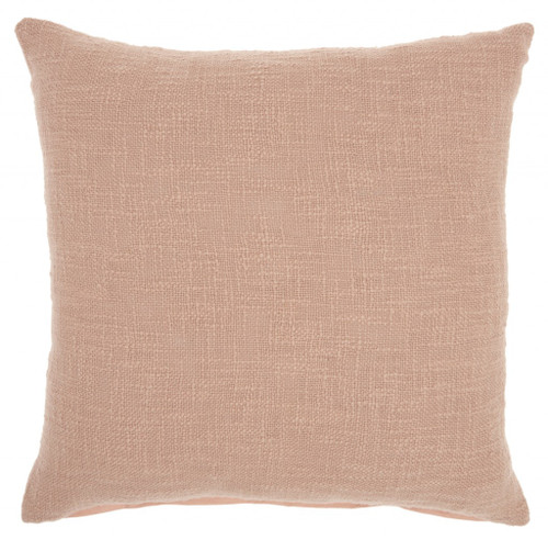 Blush Solid Woven Throw Pillow (386677)