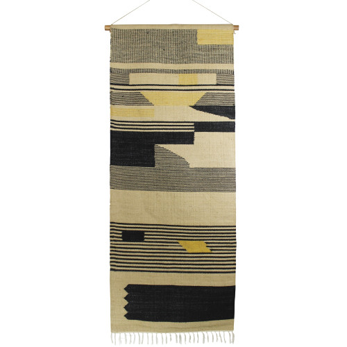 Black And Beige Angular Patterns Wall Hanging (388890)