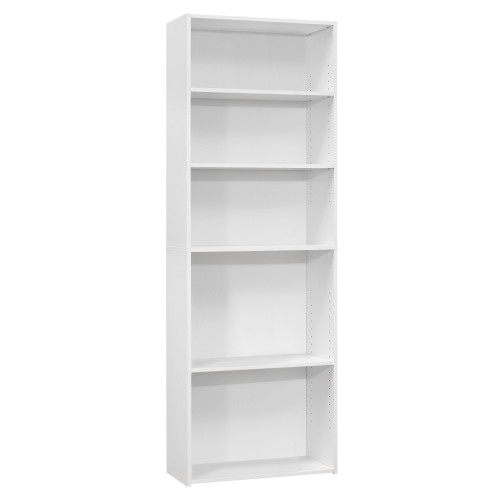 11.75" X 24.75" X 71.25" White, 5 Shelves - Bookcase (355727)