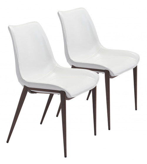 Magnus Dining Chair (Set Of 2) White & Walnut (389843)