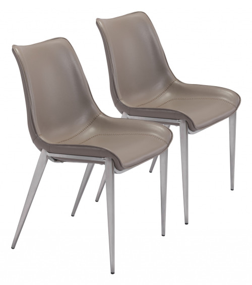 Magnus Dining Chair (Set Of 2) Gray & Silver (389844)
