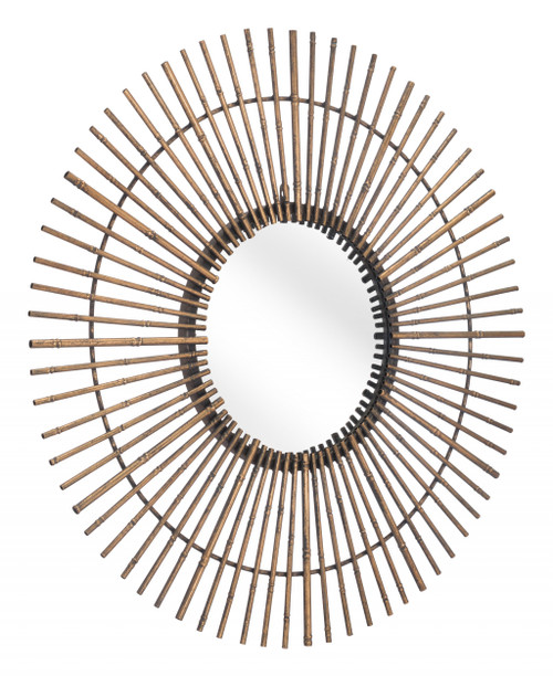 Gold Tribal Round Mirror (391658)