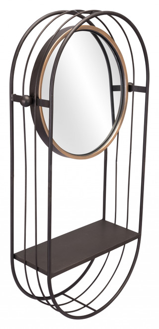 Industrial Gray Mirror Shelf (391671)