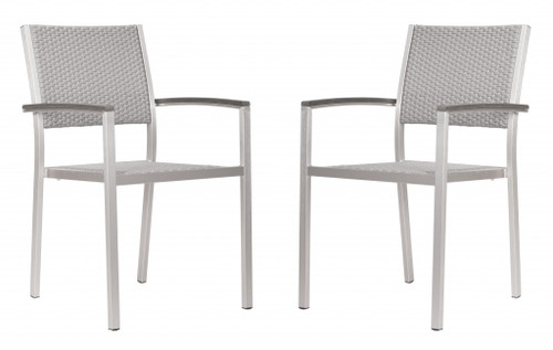 Set Of Two Silver Arm Chairs (391723)