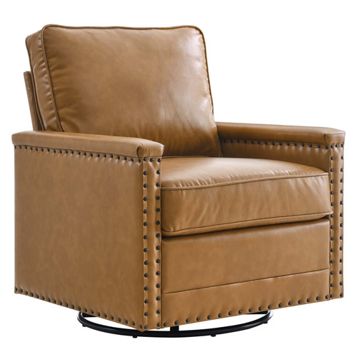 Ashton Vegan Leather Swivel Chair EEI-4993-TAN