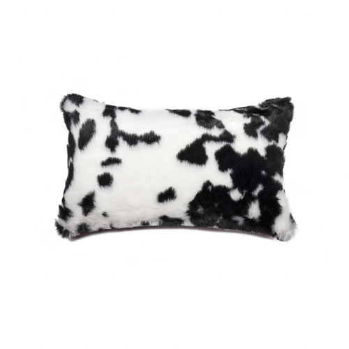 12" X 20" X 5" Sugarland Black And White Faux Fur - Pillow (293147)