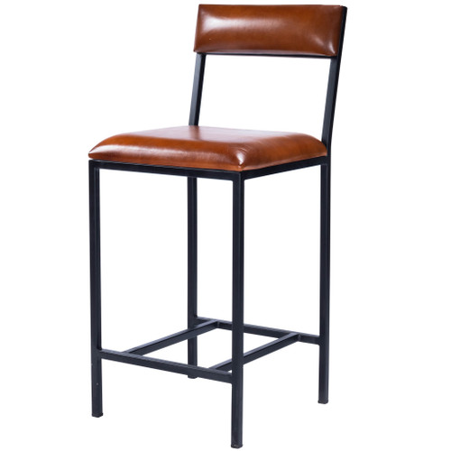 Classic Leather And Metal Counter Stool (389138)