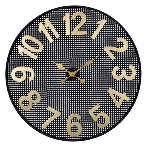 Black And Gold Round Wall Clock (389277)