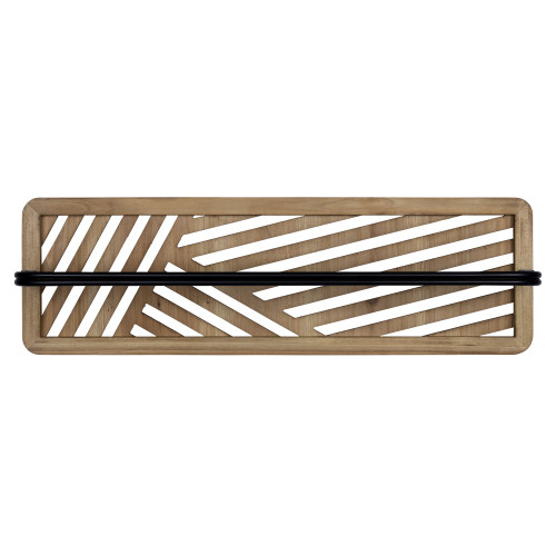 Cut Out Design Wood And Metal Towel Rack (389344)