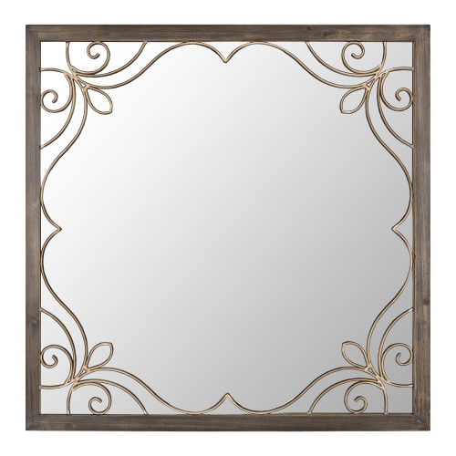 Traditional Square Wall Mirror With Metal Detailing (389855)
