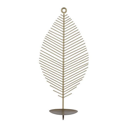 Contemporary Leaf Shaped Matte Gold Wall Sconce (389873)