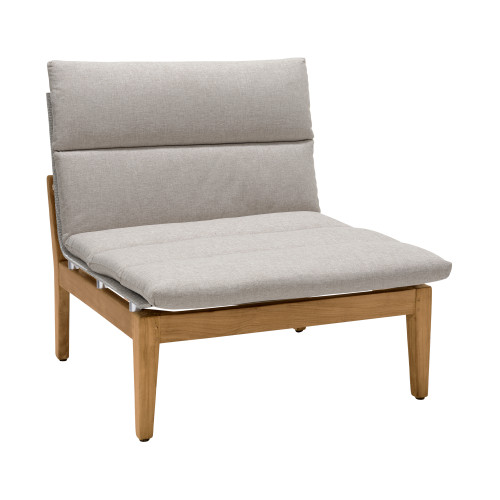 Arno Outdoor Modular Teak Wood Lounge Chair With Beige Olefin (LCARCHLT)
