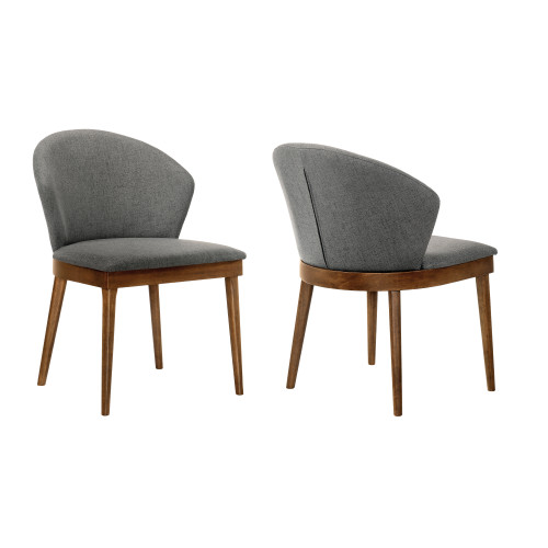 Juno Charcoal Fabric And Walnut Wood Dining Side Chairs - Set Of 2 (LCJNSIWACH)