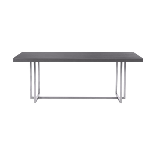 Harmony Contemporary Dining Table In Silver Finish And Gray Veneer Top (LCHRDIGR)